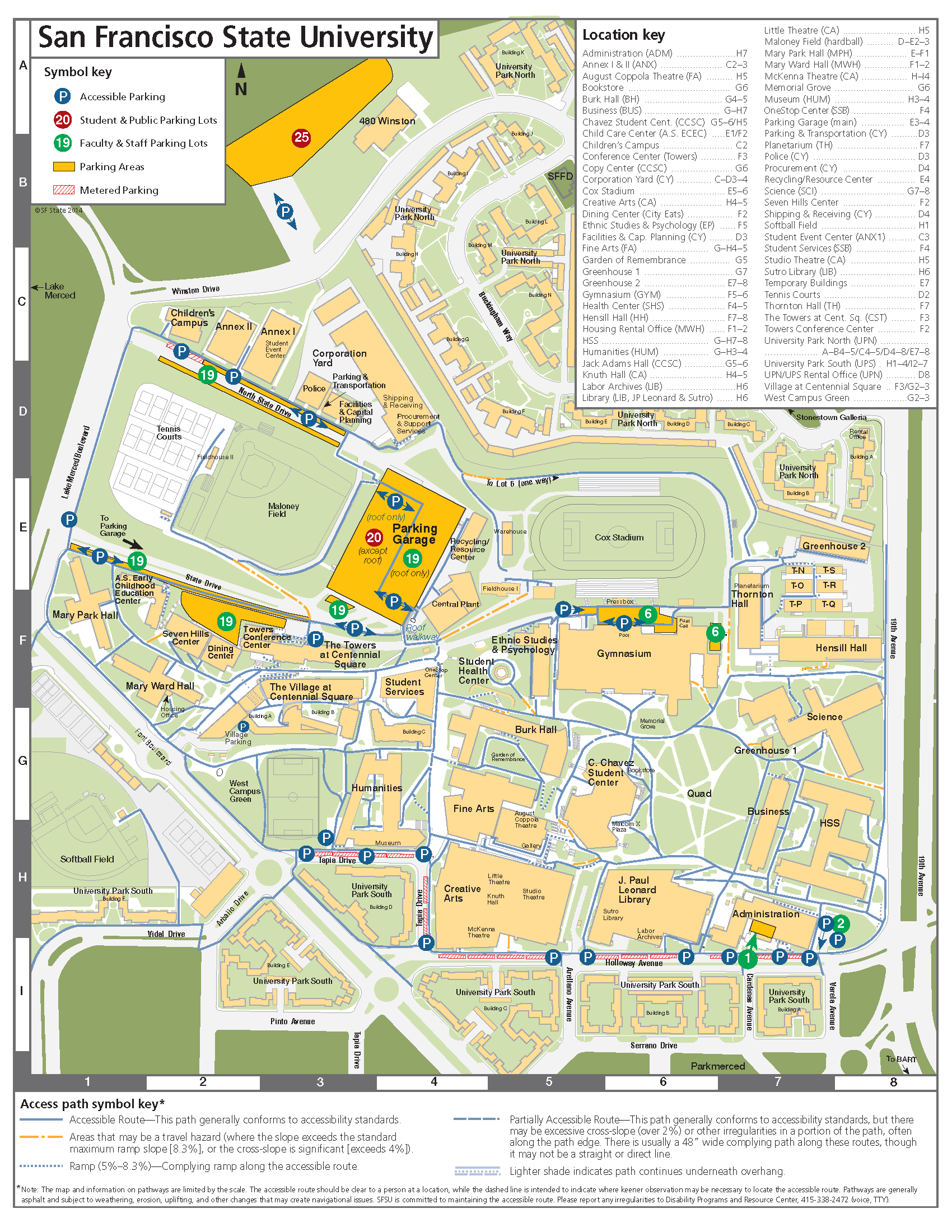 SFSU Parking Map